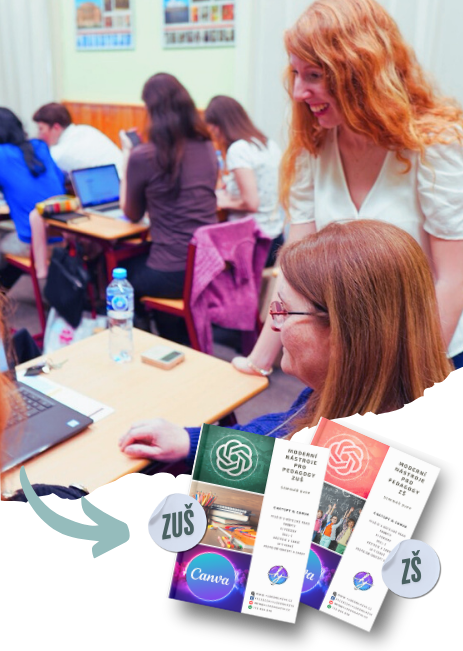 Lektorka při práci s pedagogy v učebně